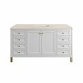 James Martin Vanities Chicago 60in Single Vanity, Glossy White w/ 3 CM Eternal Marfil Top 305-V60S-GW-3EMR